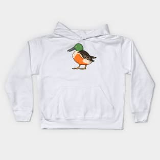 Drawing of a Northern Shoveler Kids Hoodie